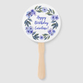 Waterverf Bloemen Verjaardag Handwaaier (Voorkant)