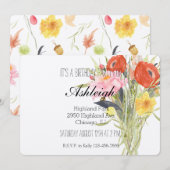 Waterverf Bloemen Verjaardag Kaart (Voorkant / Achterkant)