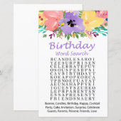 Waterverf bloemen Verjaardagenzoekspel (Voorkant / Achterkant)