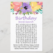 Waterverf bloemen Verjaardagenzoekspel (Voorkant)