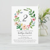 Waterverf Bloemen Verjaardagsfeest Uitnodiging (Staand voorkant)