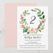 Waterverf Bloemen Verjaardagsfeest Uitnodiging (Voorkant / Achterkant)