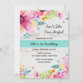 Waterverf Bloemen Verjaardagsuitnodiging Kaart (Voorkant)