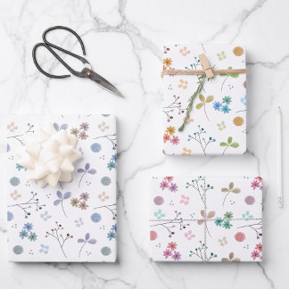 Waterverf Bloemen Verpakking Blad Set | 3 vellen