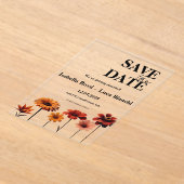 Waterverf Bloemen Vet Rood & Sinaasappel Sunset Kl Acryl Uitnodigingen (Laagn)