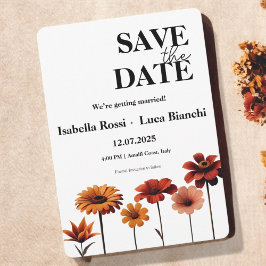 Waterverf Bloemen Vet Rood & Sinaasappel Sunset Kl Kaart