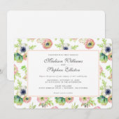 Waterverf Bloemen & vetplanten - Bruiloft Kaart (Voorkant / Achterkant)