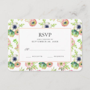 Waterverf Bloemen & Vetplanten - Huwelijk RSVP Kaartje