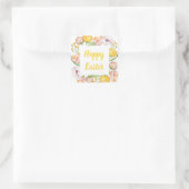 waterverf bloemen vierkante sticker (Tas)