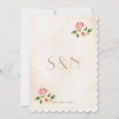 Waterverf Bloemen Vinyl Record bruiloft uitnodigin Kaart (Achterkant)