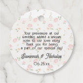 Waterverf Bloemen Vinyl Record Dank u Bedankjes Labels (Achterkant)