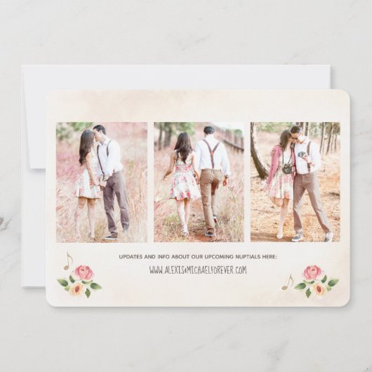 Waterverf Bloemen Vinyl Record Save the Date (Achterkant)