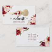 waterverf Bloemen Vioolschrift Visitekaartje (Voorkant / Achterkant)