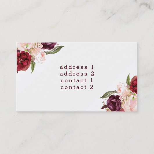 waterverf Bloemen Vioolschrift Visitekaartje (Achterkant)