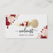waterverf Bloemen Vioolschrift Visitekaartje (Voorkant)