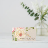 waterverf bloemen visitekaartje (Staand voorkant)