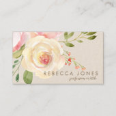 waterverf bloemen visitekaartje (Voorkant)