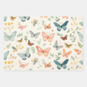 Waterverf Bloemen Vlinder Baby shower Inpakpapier Vel (Voorkant)