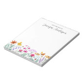 Waterverf Bloemen Vlinder Bij Notitieblok (Linkerzijde)