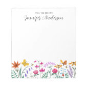 Waterverf Bloemen Vlinder Bij Notitieblok (Voorkant)