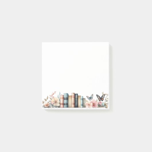Waterverf bloemen vlinder boeken post-it® notes (Voorkant)