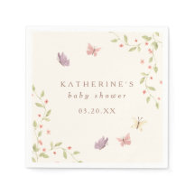 Waterverf Bloemen & Vlinder Meisje Baby shower