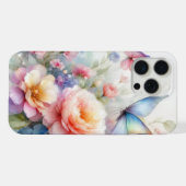Waterverf Bloemen & Vlinderdans iPhone Hoesje (Achterkant horizontaal)