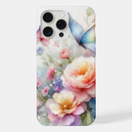 Waterverf Bloemen & Vlinderdans iPhone 15 Pro Max Case