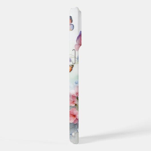 Waterverf Bloemen & Vlinderdans iPhone Hoesje (Rechterkant)