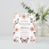 Waterverf Bloemen Vlinders Quinceañera CUSTOM Briefkaart (Staand voorkant)