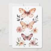 Waterverf Bloemen Vlinders Quinceañera CUSTOM Kaart (Achterkant)