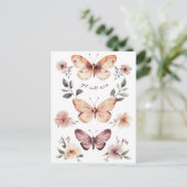 Waterverf Bloemen Vlinders Worden Weldra Goed Briefkaart (Staand voorkant)