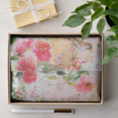 Waterverf bloemen, Vogels, Vlinders Collage Tissuepapier (Geschenk)