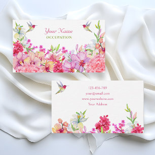 Waterverf Bloemen Vogeltuin Visitekaartje