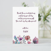 Waterverf Bloemen volwassenen Verjaardag Bedankkaart (Staand voorkant)