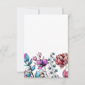 Waterverf Bloemen volwassenen Verjaardag Bedankkaart (Achterkant)