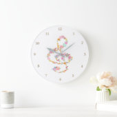 waterverf bloemen voor muziekopneemster grote klok (Huis)