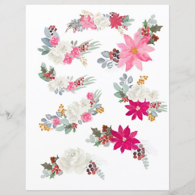 Waterverf Bloemen voor Scrapbooking en Journals (Voorkant)
