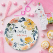 Waterverf Bloemen Vrijgezellenfeest Custom Papieren Bordje (Feest)