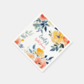 Waterverf Bloemen Vrijgezellenfeest Custom Servet (Hoek)