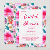 Waterverf bloemen vrijgezellenfeest kaart (Voorkant / Achterkant)