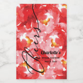 Waterverf Bloemen Vrijgezellenfeest Mini Wijn Etiket (Enkel label)