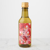 Waterverf Bloemen Vrijgezellenfeest Mini Wijn Etiket (Voorkant)