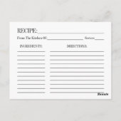 Waterverf Bloemen Vrijgezellenfeest Recept Briefka Briefkaart (Achterkant)