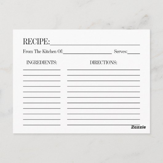 Waterverf Bloemen Vrijgezellenfeest Recept Briefka Briefkaart (Achterkant)