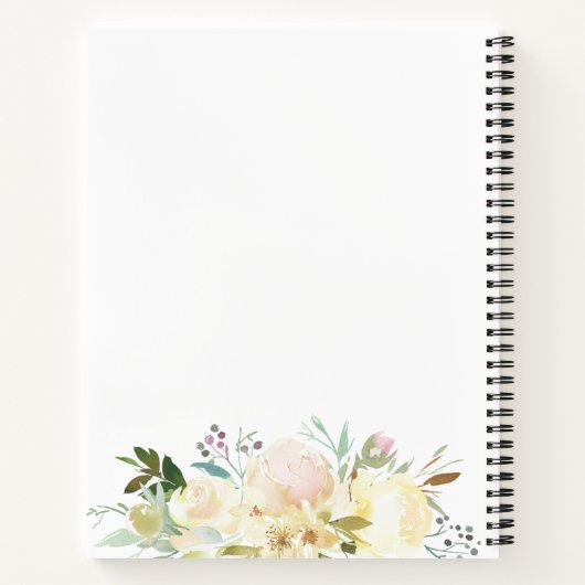 Waterverf Bloemen Vrijgezellenfeest Receptenboek Notitieboek (Achterkant)