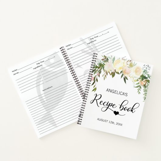 Waterverf Bloemen Vrijgezellenfeest Receptenboek Notitieboek (Binnen)