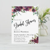 Waterverf Bloemen Vrijgezellenfeest Typografie Kaart (Staand voorkant)