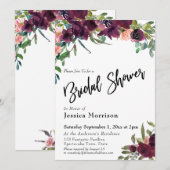 Waterverf Bloemen Vrijgezellenfeest Typografie Kaart (Voorkant / Achterkant)