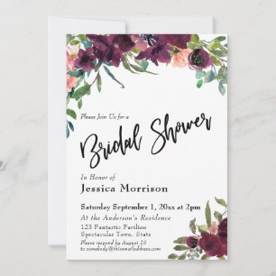 Waterverf Bloemen Vrijgezellenfeest Typografie Kaart